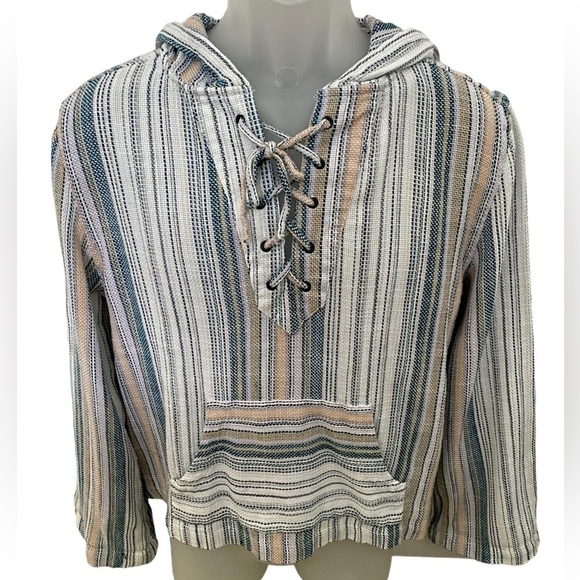 ROXY Surf Cabo Trip Stripe Hoodie Poncho Pullover Women S/P Small - NWOT - Picture 1 of 4
